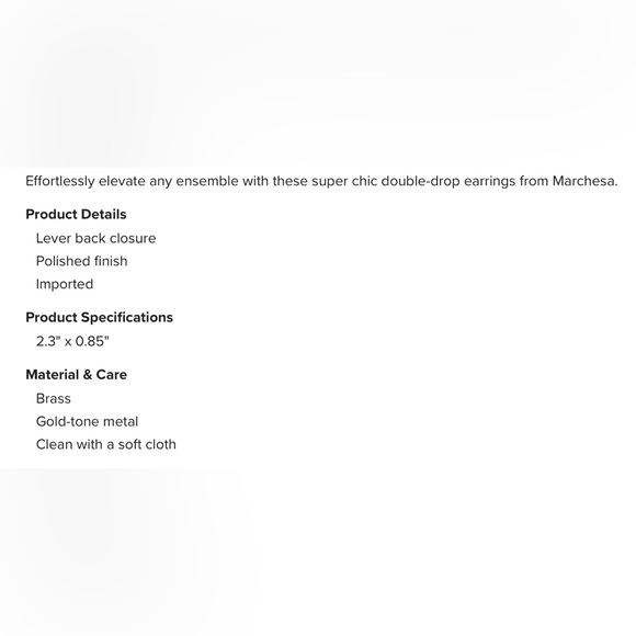 NWT Marchesa Gold-Tone Filigree Double Drop Earrings - Picture 7 of 8